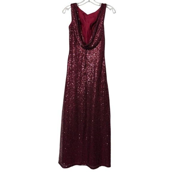 Christina Wu Sequin Gown Claret Style 22704 Size 0 - Picture 3 of 7